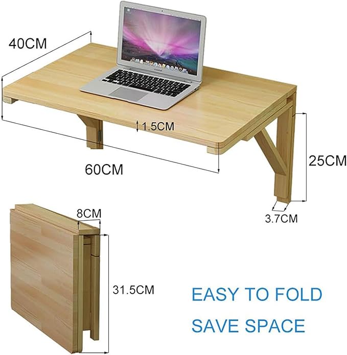 Solid Wood Folding Table, Wall Mounted Table, Dining Table, Wall Mounted Computer Desk, Study Desk, Wall Mounted Desk, Wall Mounted Desk, Foldable Table on The Wall,60 * 40cm/23.6 * 15.7in