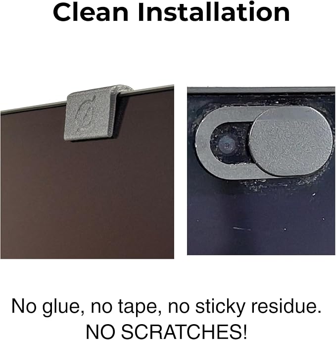 Webcam Cover Slide for Laptop, Made in the USA, Thin, Flexible, Push-On Camera Cover for MacBook, PC & Chromebook, No Adhesive, No Residue, 6 Pack