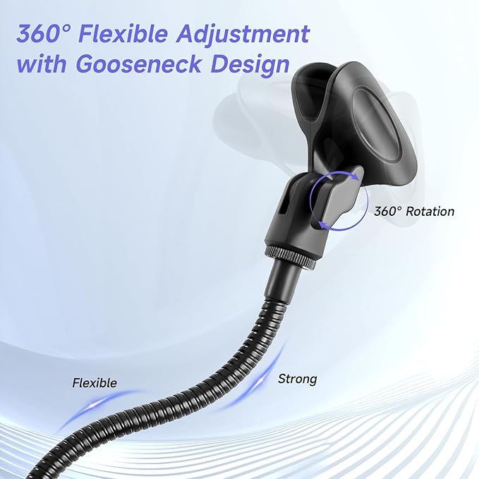 Podium Microphone Holder & Mic Holder -13.78" Flexible Gooseneck Desktop Mic Stands Holder for Lectern Podium Podcast Meetings Lectures Pulpit Streaming Gaming Studio