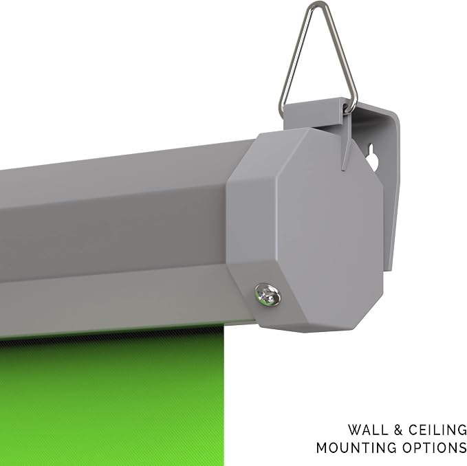 【Wider Style】 KHOMO Gear Green Screen 84 x 84 inch – Extra Large Pull Down Backdrop – Portable Collapsible Roll Down Projector Screen – Green Screen for Video, Streaming, and Photography