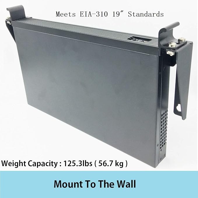 1U 19" Vertical Wall Mount Rack- Heavy Duty Wall Mount Patch Panel Bracket for Data and Network Equipment,Supports 125lbs (1U150)