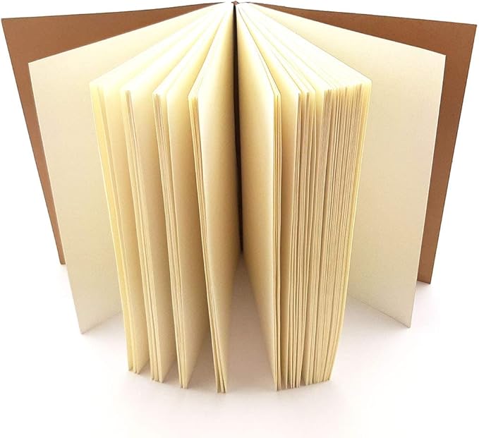 Sovereign-Gear Blank Paper Refill Refillable Leather Journal – Eco Friendly Acid-Free & Tree-Free Recycled Sheets A5 Unlined Notepad 8.25 x 5.75” with 240 Soft Pages and Bookmark