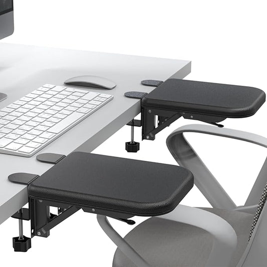 NODOCA Arm Rest for Desk, Ergonomics Wrist Rest, Desk Extender, Soft Sponge Built-in, Comfortable Arm Support for Desk, Wrapped in Eco-Friendly Leather, Foldable Elbow Rest for Desk(2, Black, 8.9'')