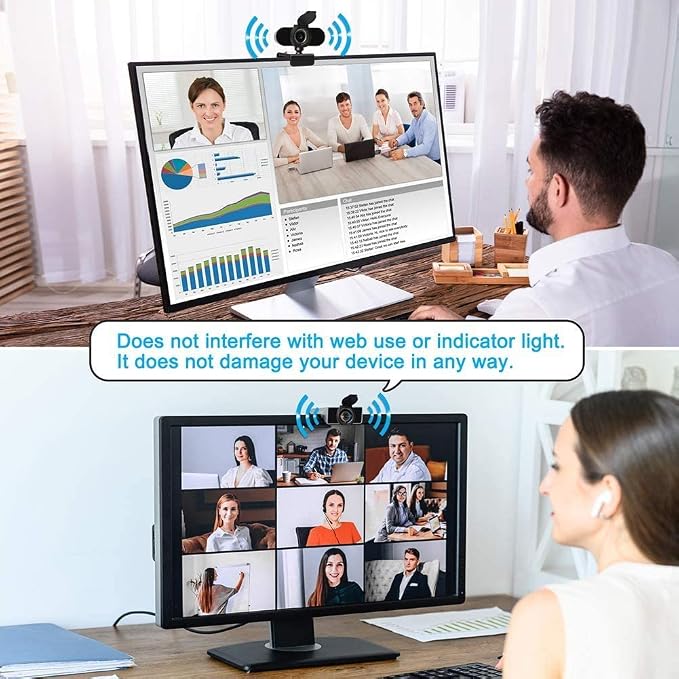 2 Pack Universal Webcam Cover, Desktop Computer External Webcam Lens Covers Shutter Cap Hood, Streaming Web Camera Privacy Cover Clip Compatible with Logitech HD Pro Webcams C270/C615/C920/C930e/C922X