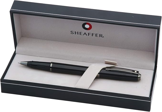 Sheaffer Prelude Gloss Black Rollerball Pen with Gun Metal Tone PVD Trim