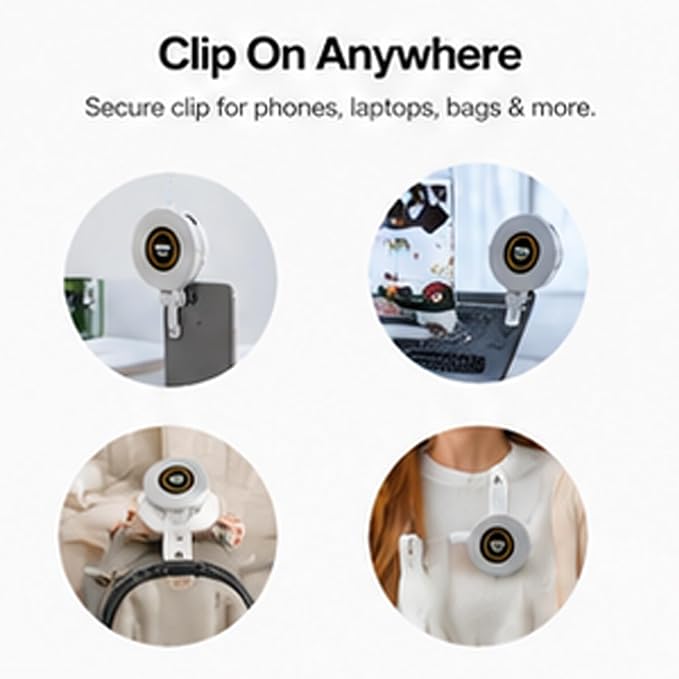 Selfie Light, Phone Light with 3 Lighting Mode, Portable Phone Ring Light for Makeup, Tiktok, Live Stream, Rechargeable Clip Video Light for iPad/Camera/Laptop (White)
