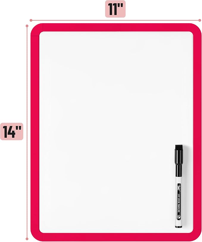 Mr. Pen- Dry Erase Board, 14” x 11” with a Black Dry Erase Marker, Small Mini White Board for Students, Back to School Supplies