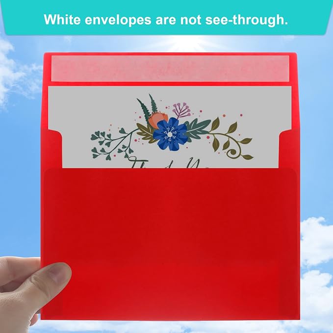 70 Packs of Invitation Envelopes, A2 Envelopes Red Postcard for 4.5x5.5 for Invitations, Self Seal for Photos RSVP, Greeting Cards