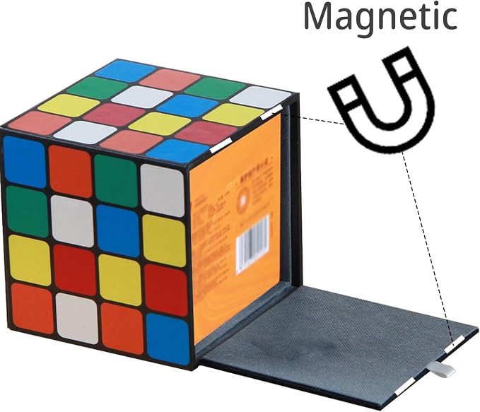 Tissue Box Holder Leather Square Facial Tissue Box Cover Pumping Paper Case Dispenser, Magic Cube Napkin Holder for Bathroom Vanity Countertops, Bedroom Dressers, Night Stands, Desks and Tables