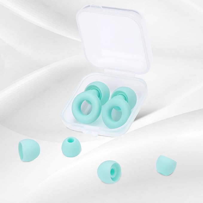 Lonyanl，Ear Plugs for Sleeping Noise Cancelling， Reusable, Improve Rest, Washable, Silicone, Travel, Focus on Learning & Enhance deep Sleep Duration (Green, One Size)