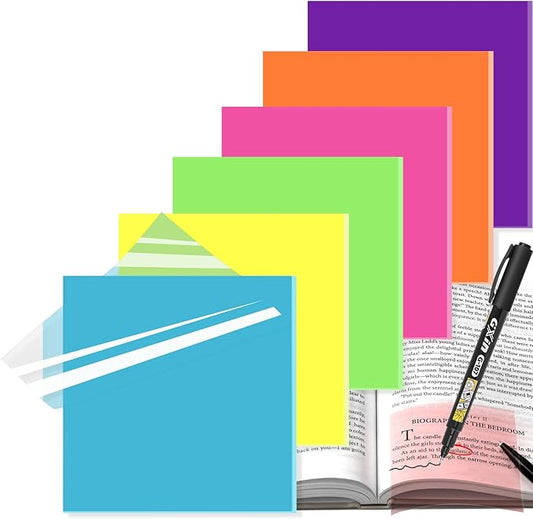 Transparent Sticky Notes with Marker, 【99.9% Transparency, Strong Adhesion,Waterproof 】 MEIGAONE 7 Pack Clear Sticky Note 3x3,Translucent Sticky Note Office,School Supplies