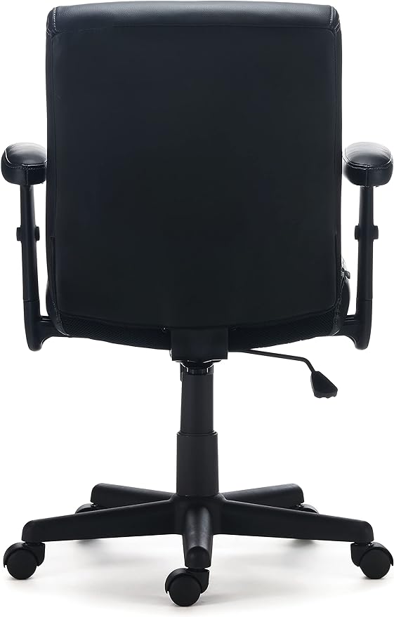 Staples Ergonomic Task Chair, Faux Leather, Ergonomic, Adjustable Height, Swivel, Black
