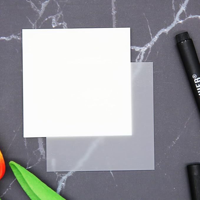 400 Sheets Transparent Sticky Notes, 3x3 inch Clear See Through Sticky Notes, for Reading Writing Notes Book Markers, Study Office School Supplies, 50 Sheets/Pad (8 Pads)
