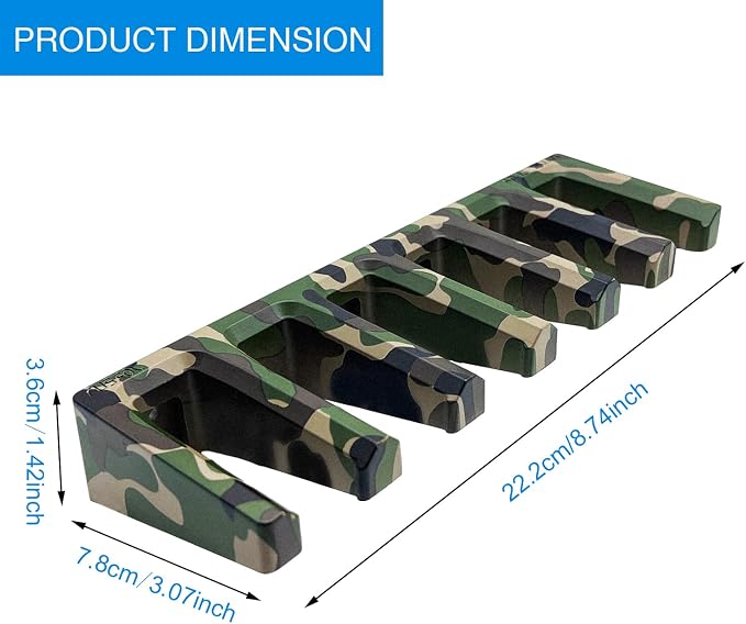 Solid ABS 6-Slot Camo PMAG Wall Mount & Rack, 1 Pcs | Standard Capacity Mag Holder, Home Tactical Storage, Heavy Duty Display Stand, Room Organizer