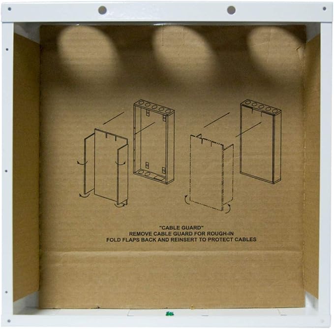 Legrand - OnQ 14 Inch Cable Management, In-Wall 20-Gauge Media Box, Structured Wiring Enclosure with 2.5 Inch Openings for Wires, Glossy White, EN1400