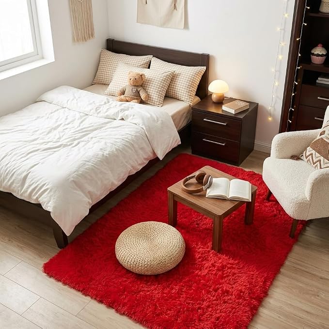 Mugorn Small Soft Shag Rugs for Bedroom, 2x3 Fluffy Area Rugs for Living Room