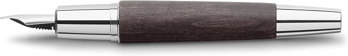 Faber-Castell e-motion Fountain Pen, Wood and Chrome Black - Extra Fine