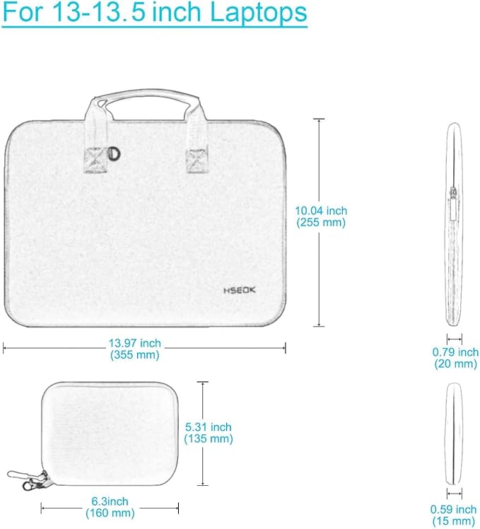 Hseok Laptop Sleeve 13.3-14 inch Case with Small Pouch, Neoprene Computer Bag Compatible with MacBook Neo/Pro 14 M5/M4/M3/M2/M1, Mac Air/Pro 13.3, XPS 14 and Most 13-14 inch Notebooks,Champagne