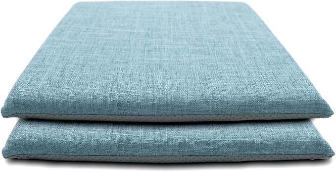 Lifup 2 Pack Chair Cushion Memory Foam Pads, Square Non-Slip Thick Dining Chair Cushions with Ties and Removable Cover for Home Office Restaurant Chair Pads Blue 16 x 16 Inch