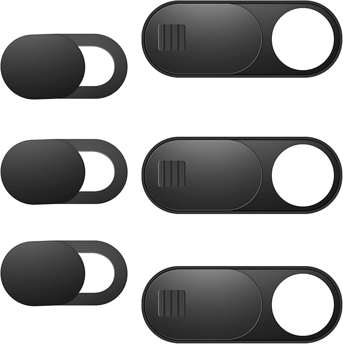 Laptop Camera Cover Slide, Phone Camera Cover Slide, 6 Pack Ultra Thin Webcam Cover Slide for Laptop, Desktop, PC, Tablet, Smartphone, Protect Your Privacy and Security(Black)