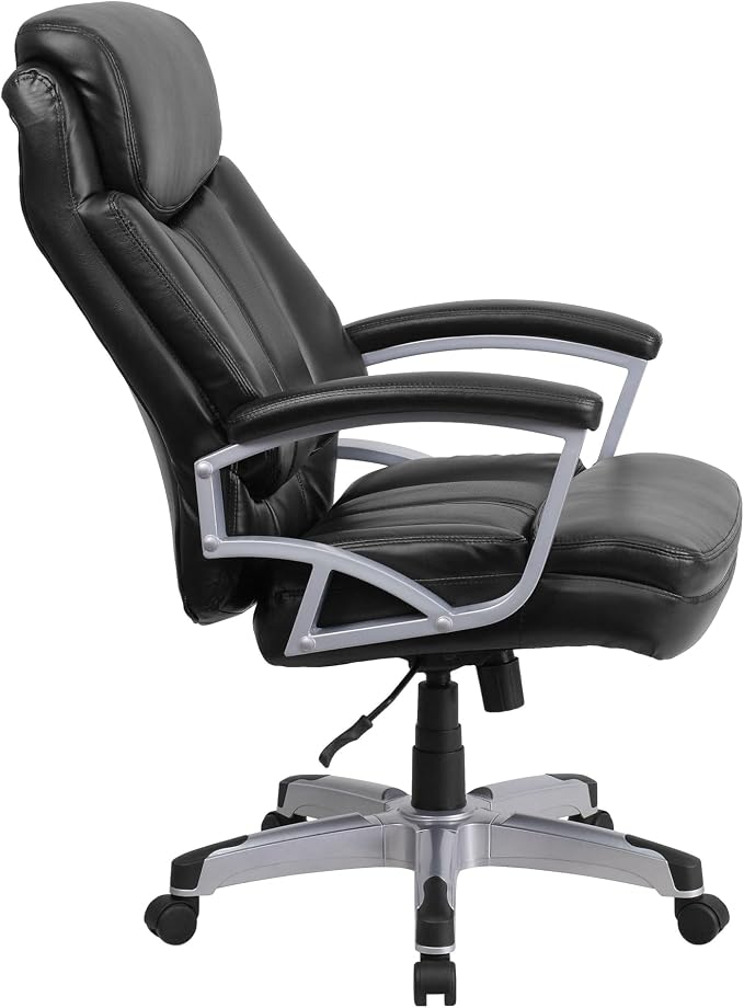 Flash Furniture HERCULES Series Big & Tall 500 lb. Rated Black LeatherSoft Executive Swivel Ergonomic Office Chair with Arms