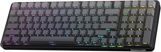 Redragon K744 GB PRO 99 Keys Wireless Gasket RGB Gaming Keyboard, 3-Mode Mechanical Keyboard w/Hot-Swap Socket, Gradient PBT Keycaps & 5-Layer Noise Dampening, Custom Linear Switch