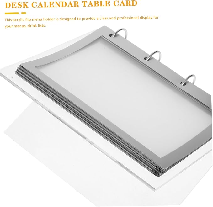 ABOOFAN Shaped Acrylic Flip Display Stand Desk Calendar Holder Menu Sign Rack Stable Table Sign Stand Portable