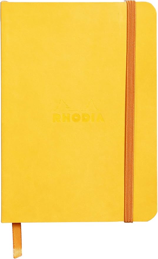 Rhodia Rhodiarama SoftCover Notebook - 72 Lined Sheets - 4 x 5 1/2 - Yellow Cover