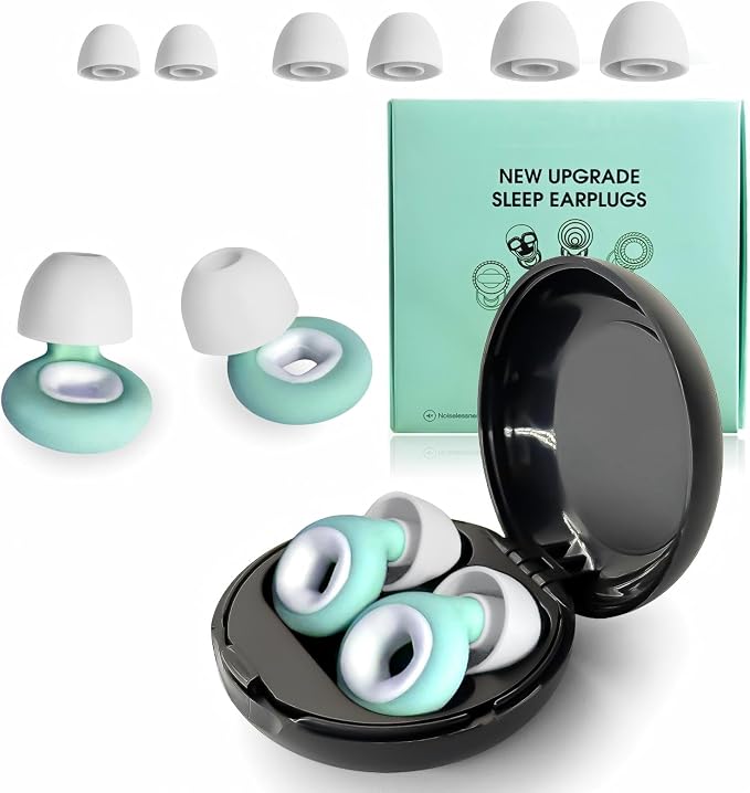 Earplugs Motorcycle.Ear Plugs for Sleeping Noise Cancelling 35dB Noise Reduction、Reusable Ear Plugs,Super Soft for Motorcycles Cycling、Sleeping、Work、Travel (Green White)