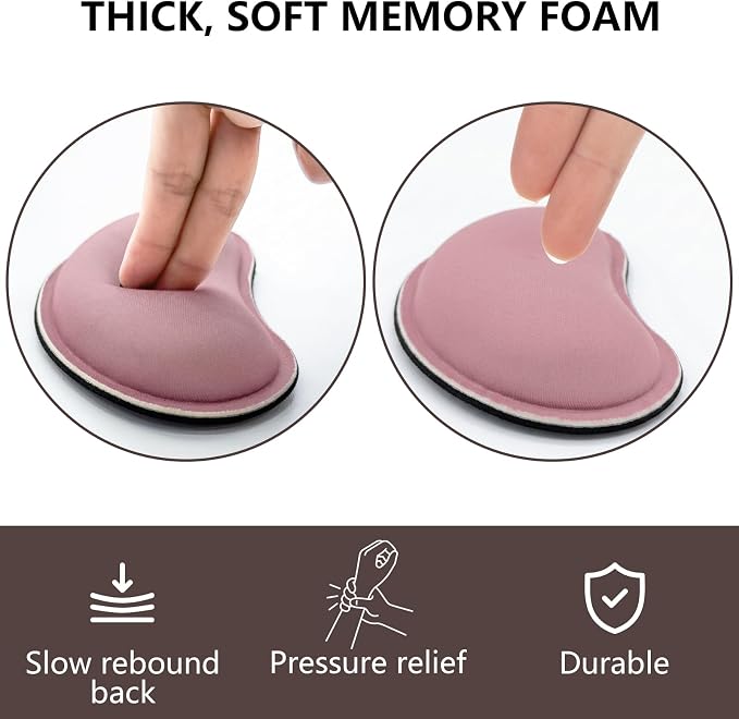 Wrist Rest for Computer Keyboard, Memory Foam Keyboard Wrists Rest, Ergonomic Design Wrist Support for Keyboard for Hand and Arm Easy Typing Pain Relief, 2 Piece Pad, Purplr Pink