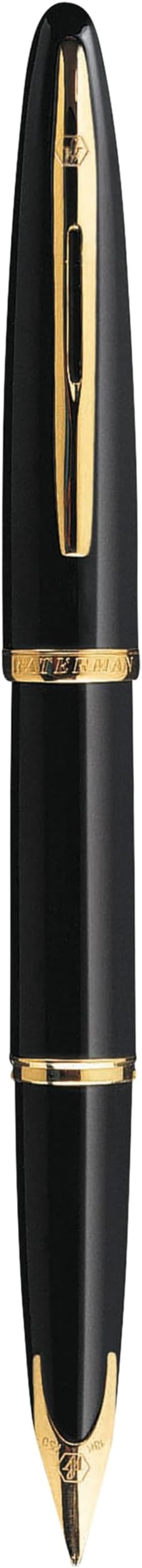 Waterman Carène Black Sea Fountain Pen | High-Gloss Black & 23k Gold Clip | Fine Nib with Blue Ink Cartridge | Gift Box