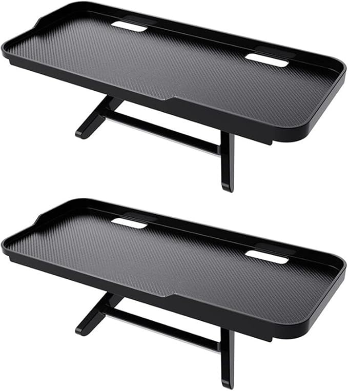 JIANNI Monitor Top Shelf, 2pcs Tv Top Shelf with Stringing Holes and Non-Slip Platform Quick Installation Without Drilling Storage Holder Stand (Black)