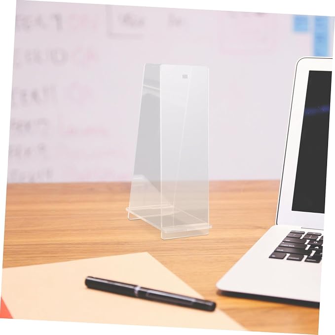 SHOWERORO Acrylic Desk Calendar Stand Stylish Transparent Display Holder for Desktop Decor Compact Flip Calendar Rack for Home and Office Use Modern Design for Organized Workspaces