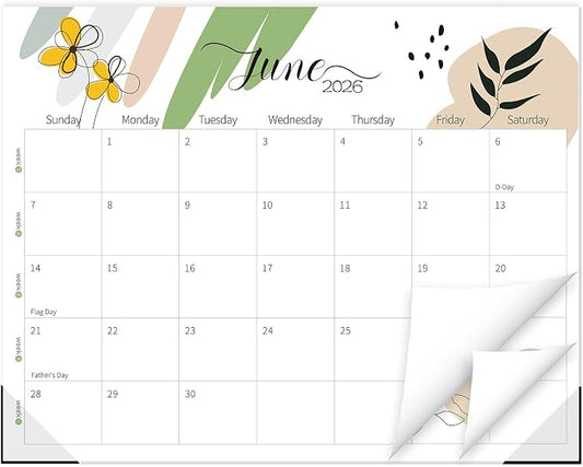 Guasslee 14" X 11" Desk Calendar 2026-2027, Desk Top Calendar 2026, 19-Month School Year Desk/Wall Calendar, 2026 Jun-2027 Dec, Monthly Planner With Corner Protcetor For Office Home School Organizing