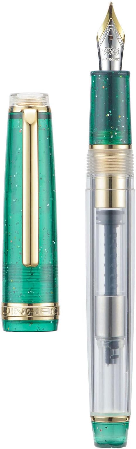 Set of 3 Jinhao 82 Fountain Pens Transparent Starry Sky Color Acrylic Extra Fine Point Gold Trim with Converter