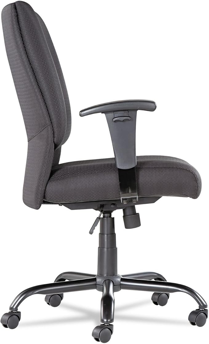 OIF BT4510 Big and Tall Swivel/Tilt Mid-Back Chair, Height Adjustable T-Bar Arms, Black