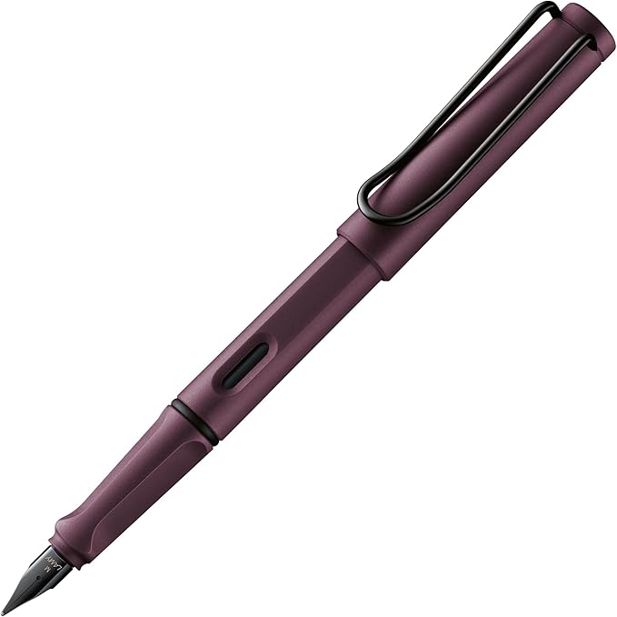 LAMY safari scarlet - Fountain Pen with ergonomic grip & polished steel nib in size M - ideal for any Writing & Calligraphy - including LAMY T 10 blue cartridge - Right-Handed