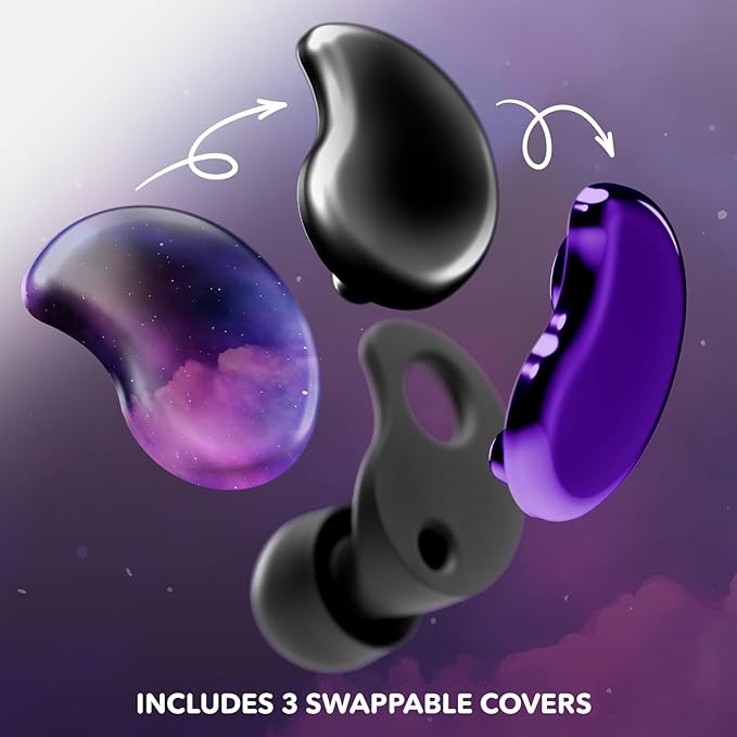 CURVD Cliq Noise Cancelling Ear Plugs – Reusable Concert Earplugs for Noise Reduction with Swappable Covers, 5 Tip Sizes & Travel Case. Stylish, Comfy, and Customizable Protection