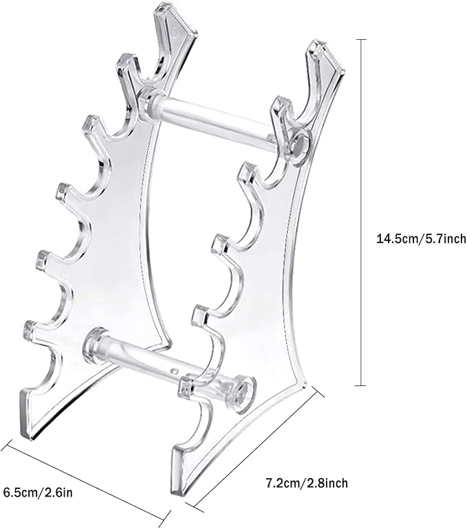 Plastic Pen Holder, Set of 4 Holder Display Stand 6-Slots Eyebrow Makeup Brush Rack Organizer Durable Acrylic for Home Office & Store Use (Clear) (PH-428new)
