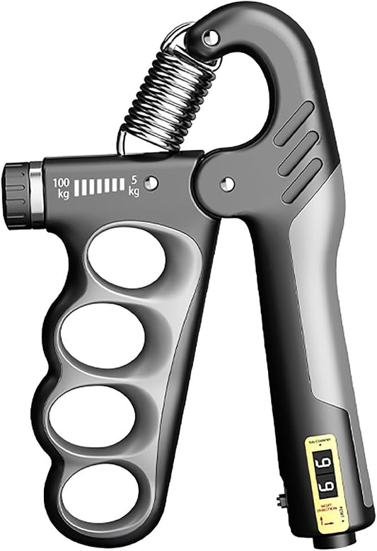 Grip Strength Trainer, Hand Grip Strengthener with Adjustable Resistance 11-220Lbs(5-100KG), Automatic Counter, Ergonomic Design, Forearm Strengthener for Musicians Athletes and Injury Recovery