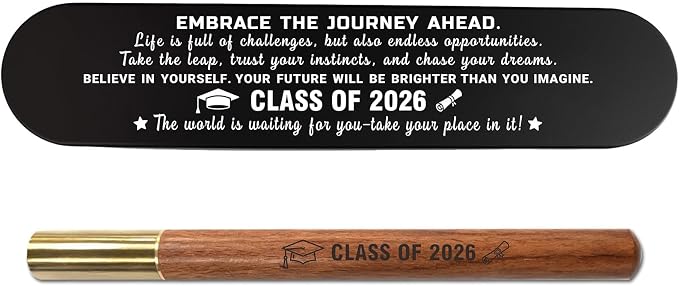 Graduation Gifts Class of 2026 Wooden Pen Gift Set for Him Her | Laser Engraved Graduation Pen | Middle High School College University Graduation Gift | 2026 Graduation Gifts for Men Women