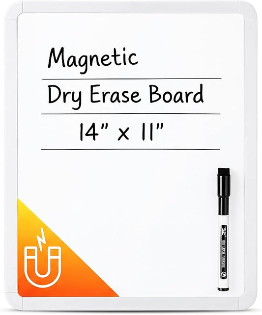 Mr. Pen- Dry Erase Board, 14” x 11” with a Black Dry Erase Marker, Small Mini White Board for Students, White Frame, Includes Double Sided Tapes