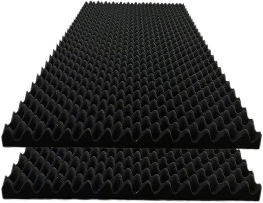 2 Pack Egg Crate Foam Sound Proof Foam Panels for Walls,48''X24''X2'' inch Acoustic Panels, high-Density Fireproof soundproof Wall Panels, Professional Acoustic Treatment (BlacK)