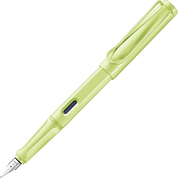 LAMY safari springgreen - Fountain Pen with ergonomic grip & polished steel nib in size EF - ideal for any Writing & Calligraphy - including LAMY T 10 blue cartridge - Right-Handed