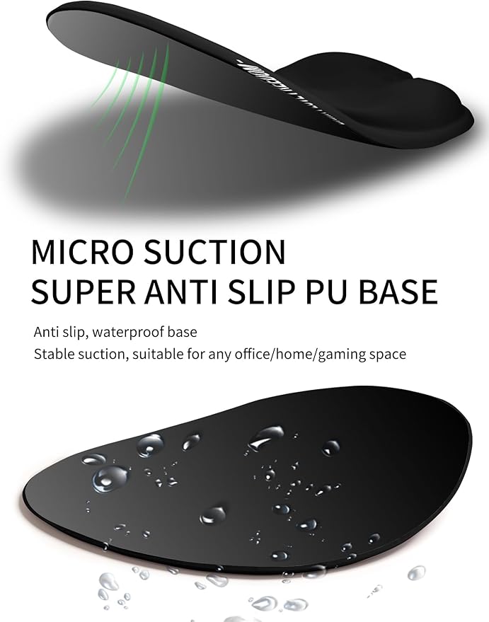 Palm-Rest and Wrist-Hugging Mouse Pad Wrist Rest, Ergonomic Wrist Support with Curve Fitting Cushioned Memory Foam for Carpal Tunnel Pain Relief, 9.9 x 8.3 Inch, DILF
