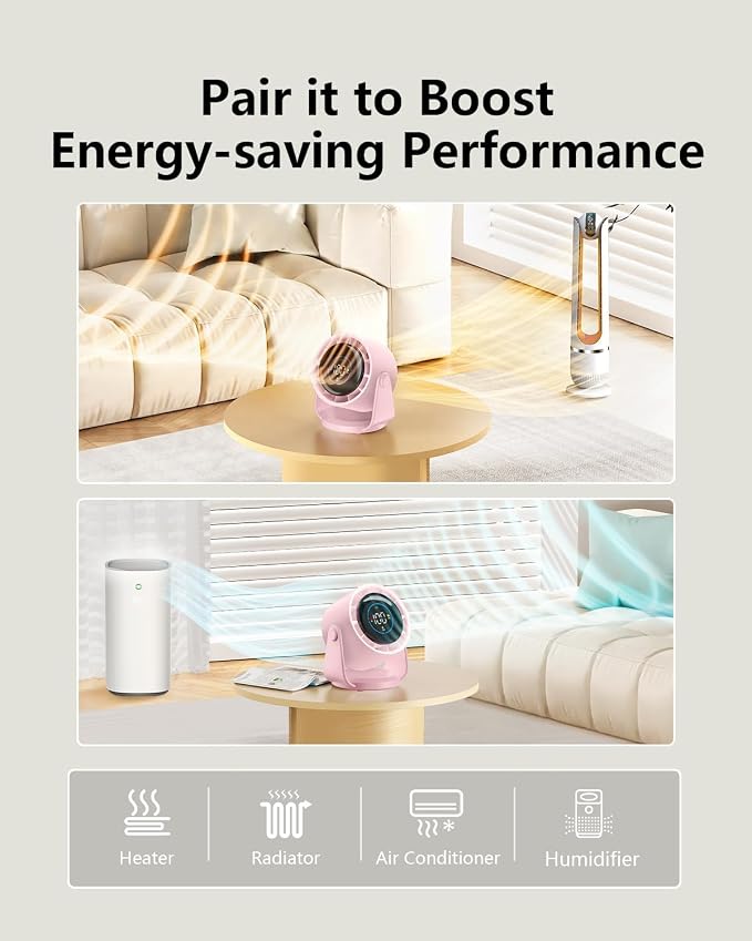 Desk Fans, Portable Turbo Fan Ultra Quiet Table Fan Digital Display Rechargeable USB 105°Tilt 100 Speeds Wall-Mounted Design Portable Fans for Home Office Kitchen Travel Camping