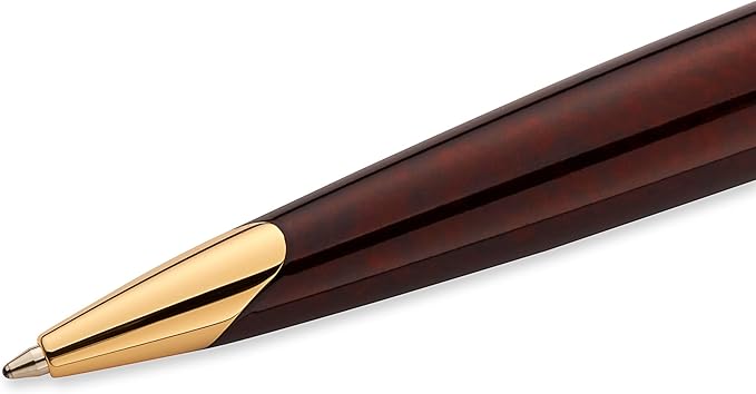 Waterman Carène Ballpoint Pen, Marine Amber with 23k Gold Clip, Medium Point with Blue Ink, 1 Count - Luxury Writing, Includes Gift Box
