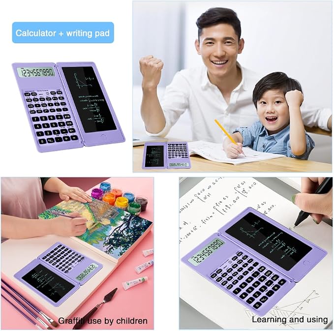 IPepul Scientific Calculators for Students, 10-Digit Large Screen, Math Calculator with Notepad, Classroom Must Haves for Middle High School Supplies & College(Purple)