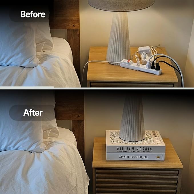 Book Shape Decorative Cable Management Box - Expandable Cable Organizer Box with Magnetic Closure for Home & Office (LoveFinds, Large)