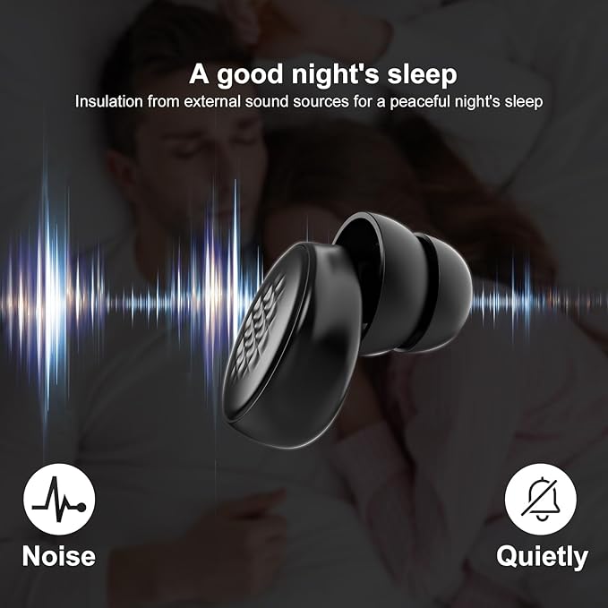 M1 Ear Plugs,45dB Ear Plugs for Sleeping,High Fidelity Concert Ear Plugs for Noise Reduction,Work,Travel,Sports,with 6 Silicone Earplug Tips,Reusable Noise Cancelling,Black